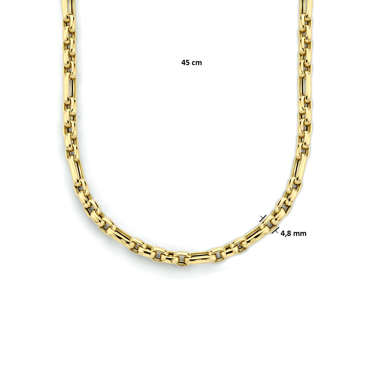 naszyjnik anker 4,8 mm 45 cm 14K żółte złoto