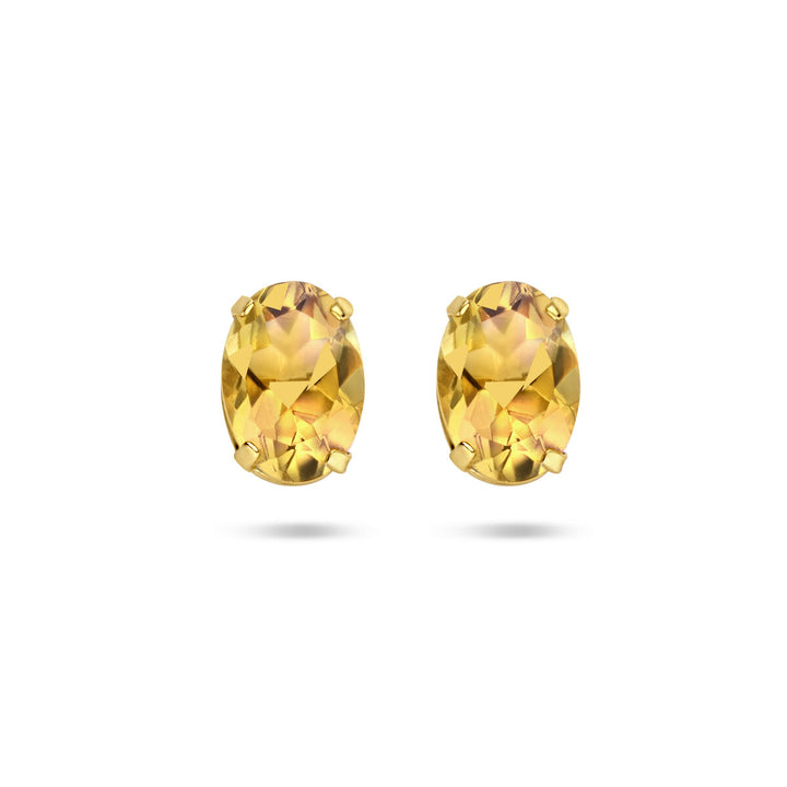 oorknoppen citrien 14K geelgoud