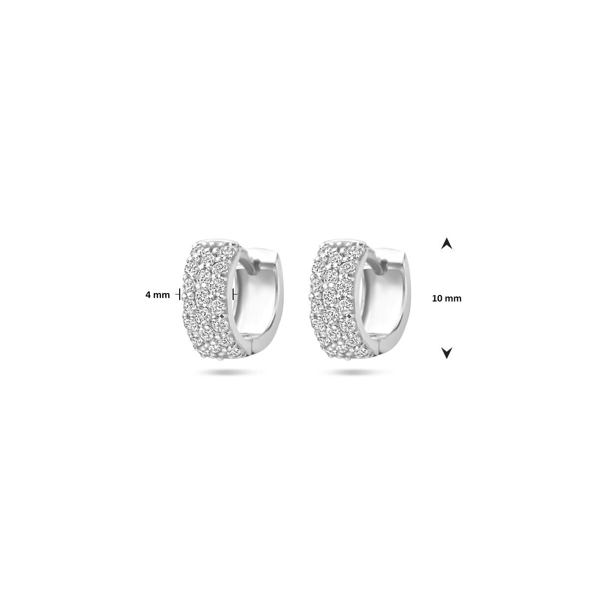 Klapożki diament 0.40ct (2x 0.20ct) h si 10 mm 14K białe złoto