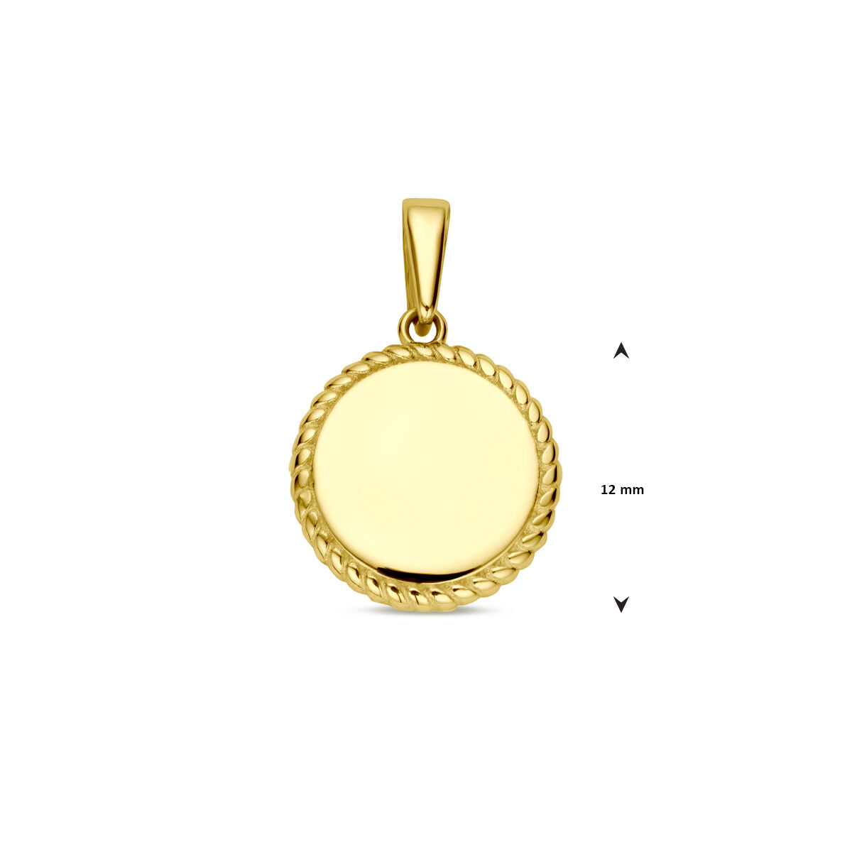 wisiorek grawerowany 18 mm 14K żółte złoto