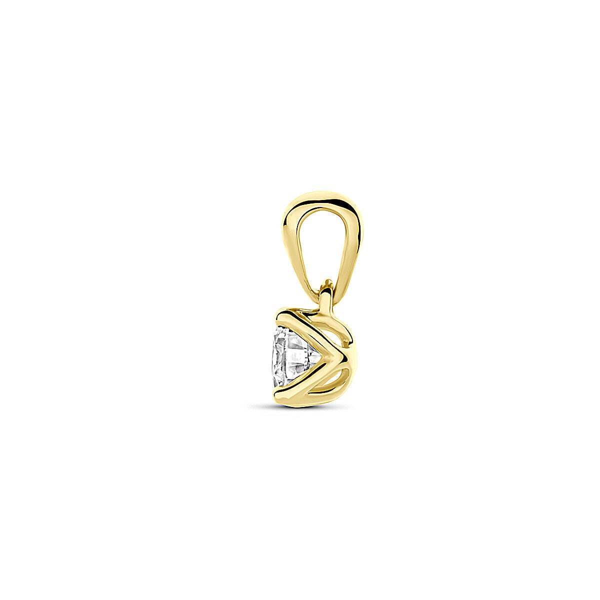 wisiorek diament lab grown 0.25ct h si 9,5 mm 14K żółte złoto