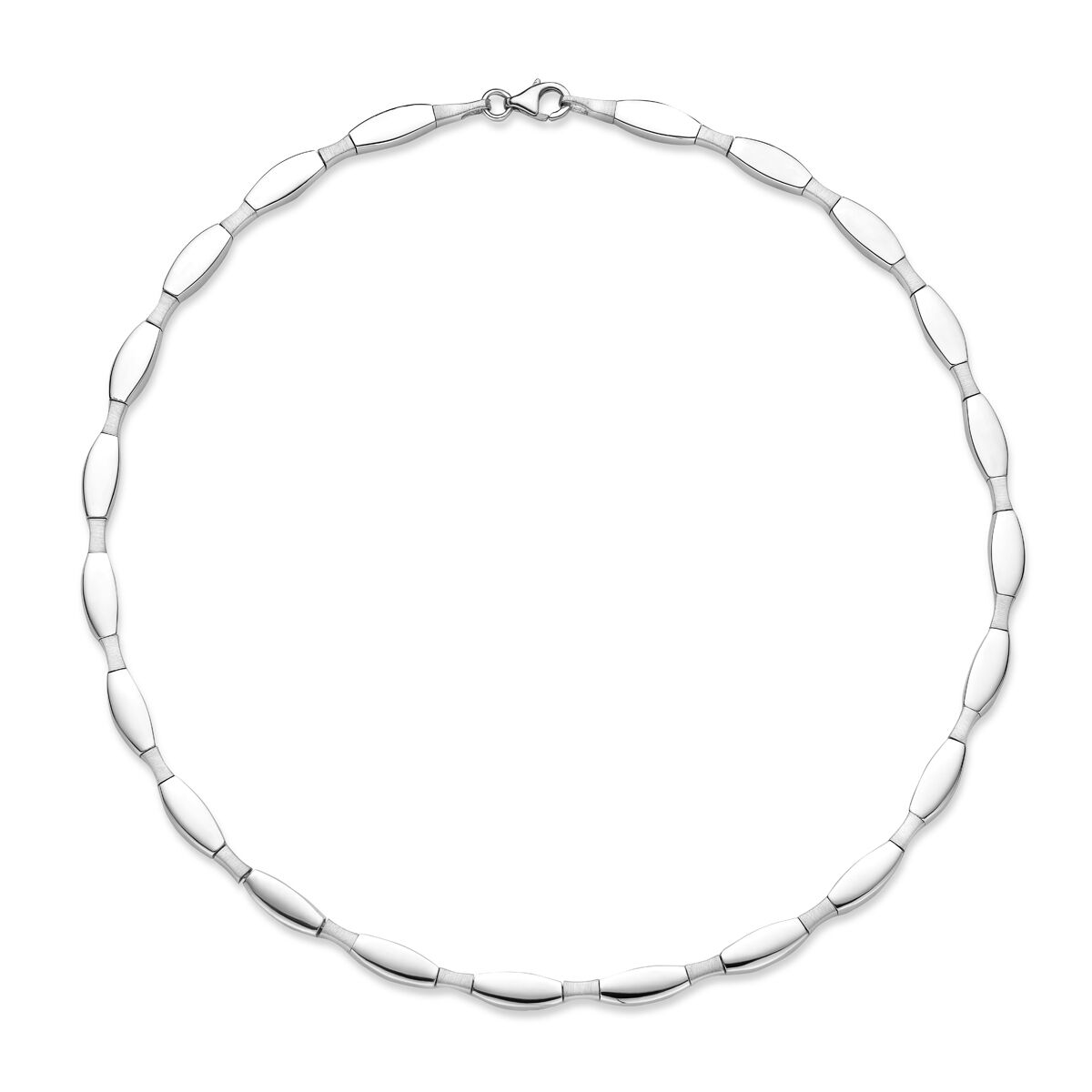 naszyjnik choker 5,5 mm 43 cm poli/mat srebro rodowany