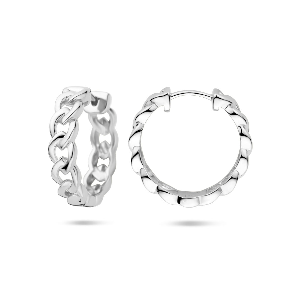 kolczyki koła wzór ogniw 18mm srebro rodowane
