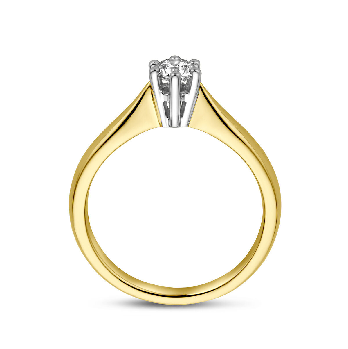 pierścionek diament 0.25ct h si 14K bicolor złoto żółte/białe