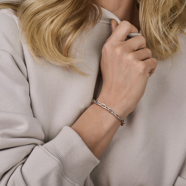 armband marine ronde buis 6,0 mm 16 + 3 cm zilver gerhodineerd
