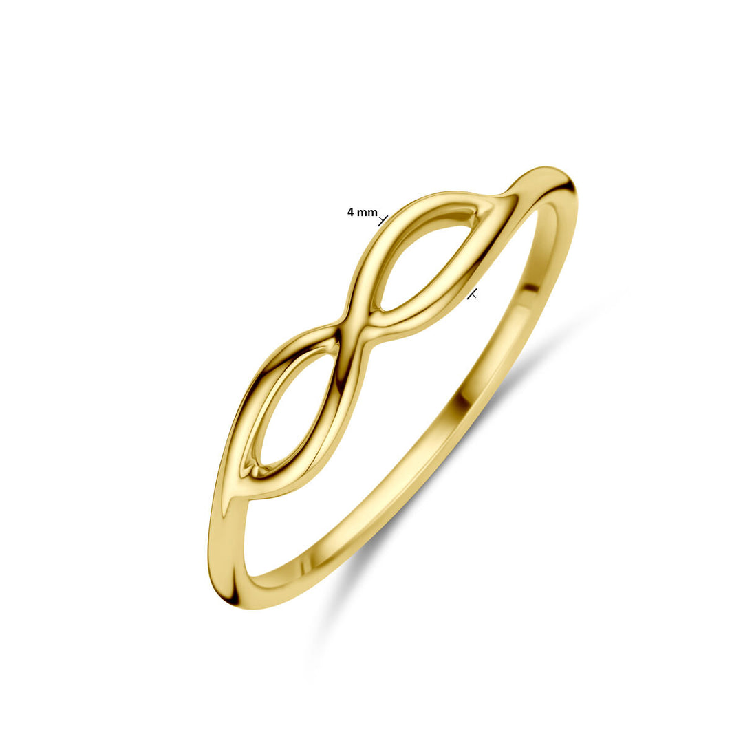 pierścionek infinity 14K żółte złoto