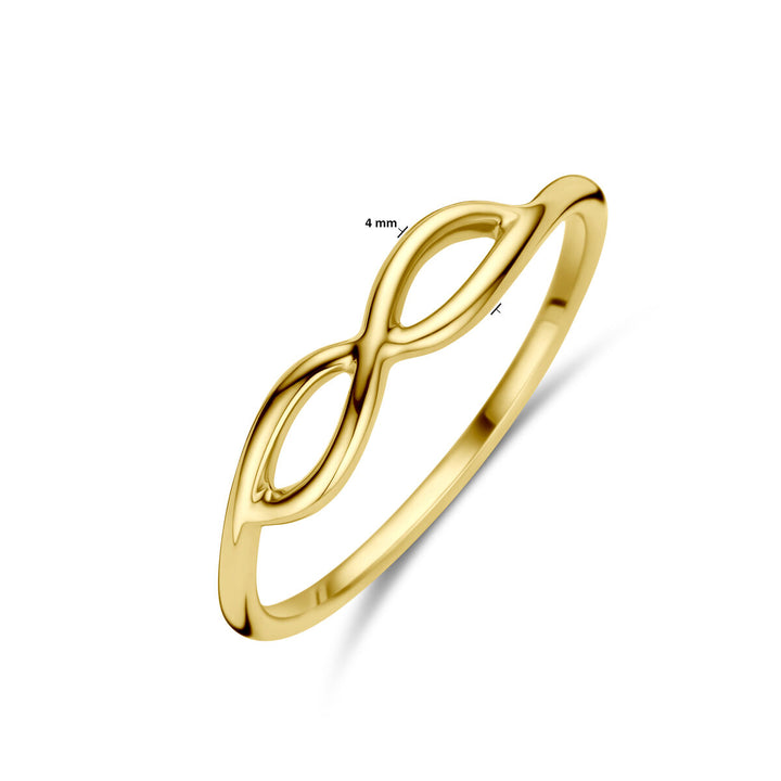 pierścionek infinity 14K żółte złoto