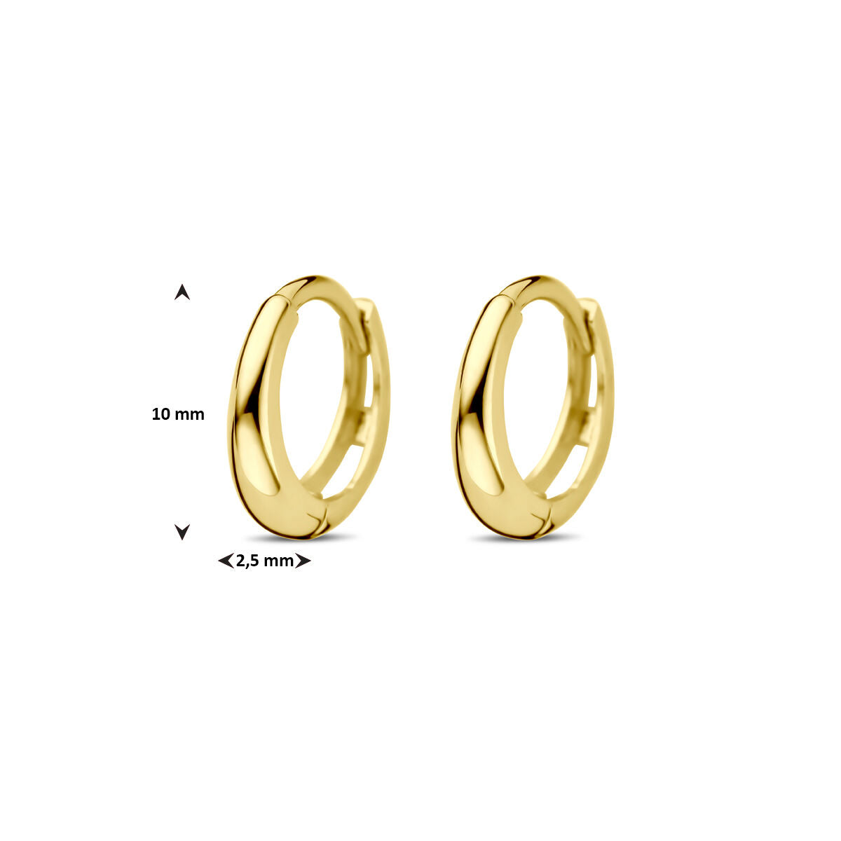kolczyki koła 10 mm 14K żółte złoto