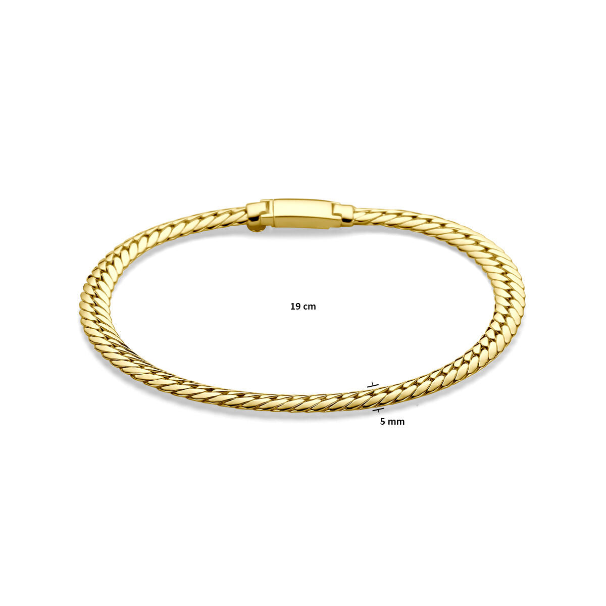 bransoletka gourmette 5 mm 19 cm 14K żółte złoto