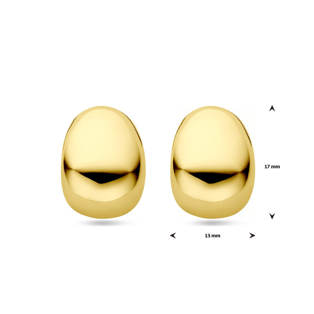 oorknoppen 17 mm 14K geelgoud