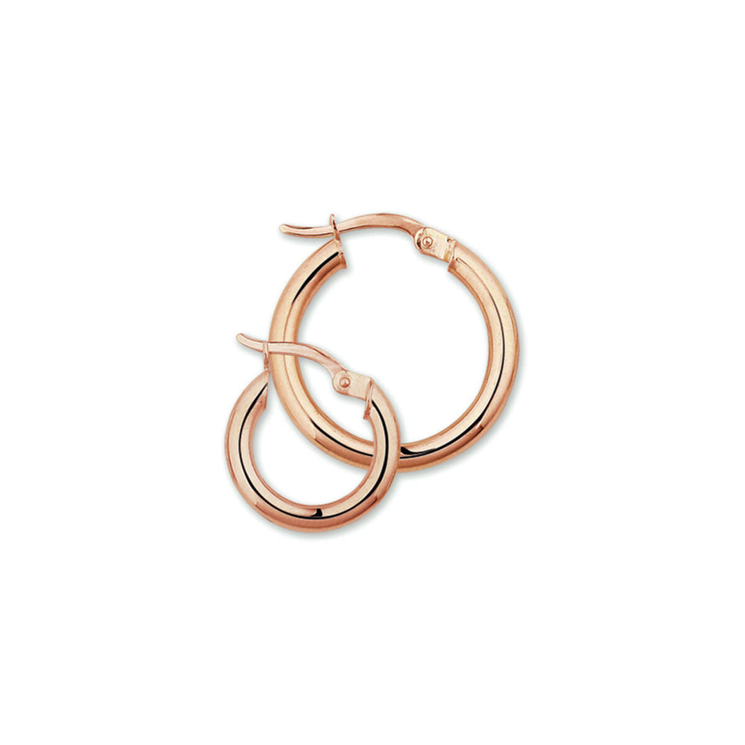 kolczyki koła 2,5 mm okrągła rura 14K różowe złoto