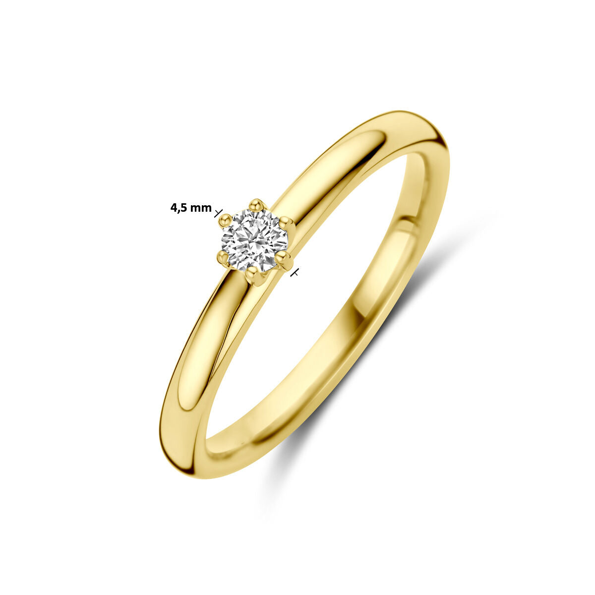 pierścionek zaręczynowy diament 0.10ct h si 14K żółte złoto