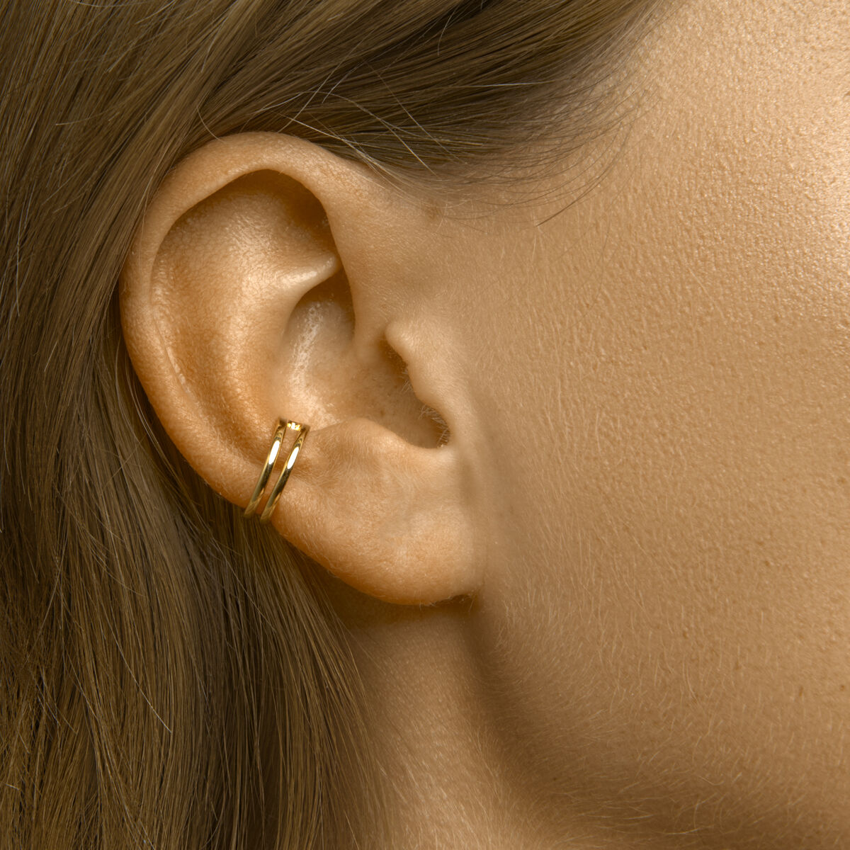 earcuff 1 micron srebro pozłacany (żółte)