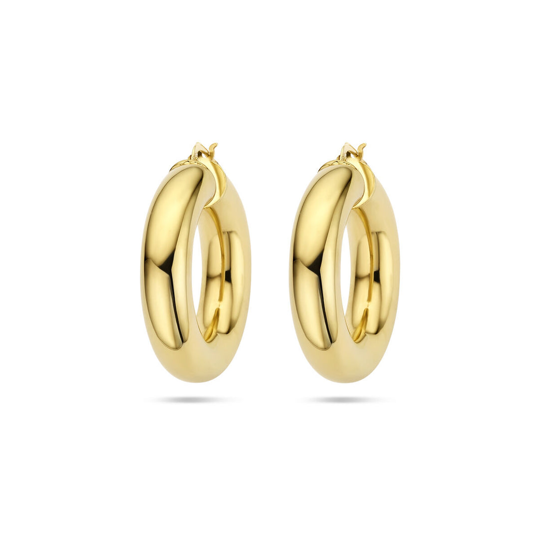 oorringen 8,5 mm ronde buis 1 micron zilver verguld (geel)