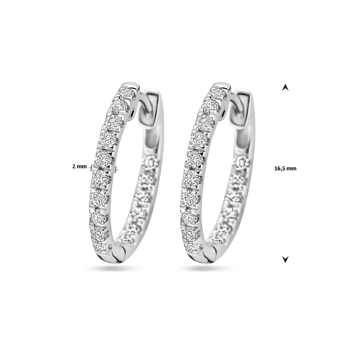 klapoświnki diament lab grown 0.46ct (2x 0.23ct) h si 14K białe złoto