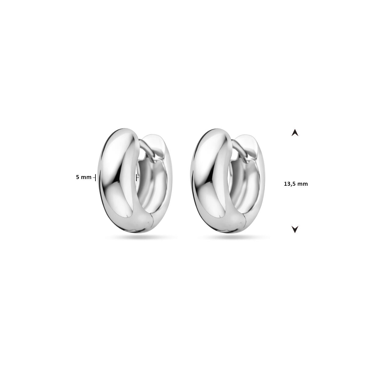 kolczyki koła 13,5 mm srebro rodowane