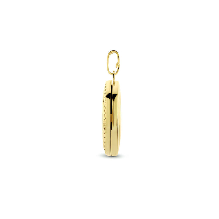 medaillon ovaal bolletjes 14K geelgoud