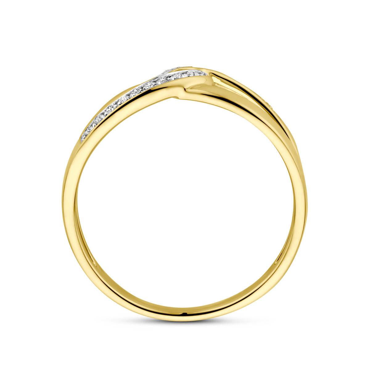 pierścionek diament 0.06ct h si 14K żółte złoto
