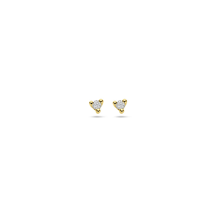 oorknoppen diamant 0.04ct (2x 0.02ct) h p1 14K geelgoud