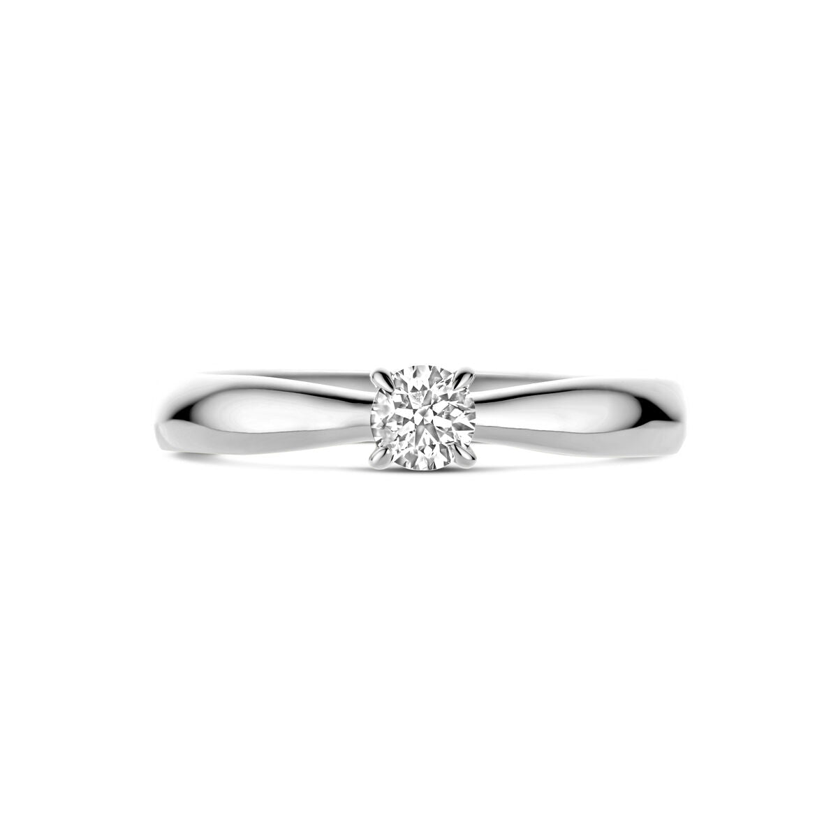 pierścionek diament 0.25ct h si 14K białe złoto