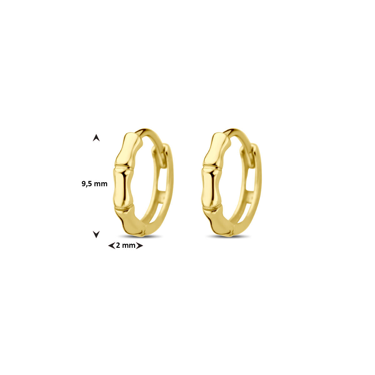 kolczyki koła 9,5 mm 14K żółte złoto