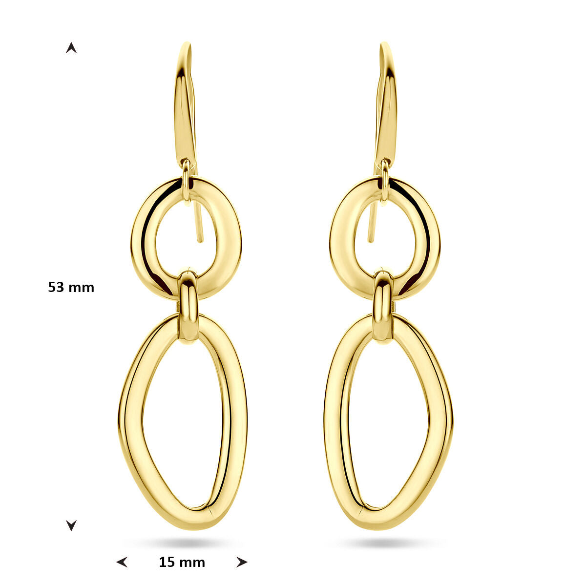 14k żółte złoto kolczyki – elegancki długi wzór