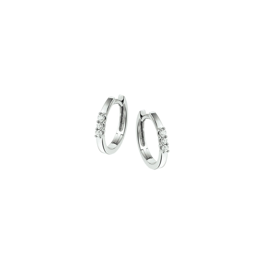 klapoświnki diament 0.12ct (2x0.06ct) h si 14K białe złoto