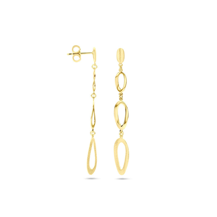 oorhangers poli/mat 14K geelgoud