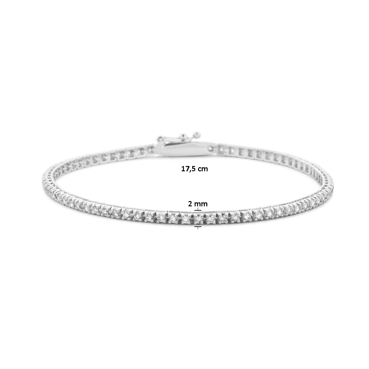 tenisowa bransoletka diament 1.00ct h si 2,0 mm 17,5 cm 14K białe złoto