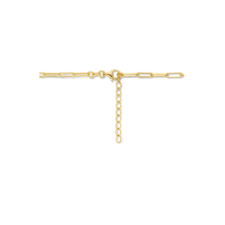 Zilveren ketting dames paperclip vierkante buis micron zilver verguld (geel)