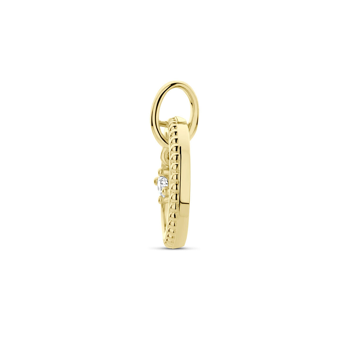 wisiorek okrągły diament 0.06ct h si 14K żółte złoto