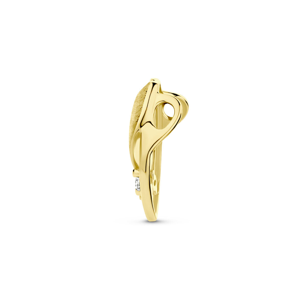wisiorek poli/mat diament 0.04ct h si 14K żółte złoto