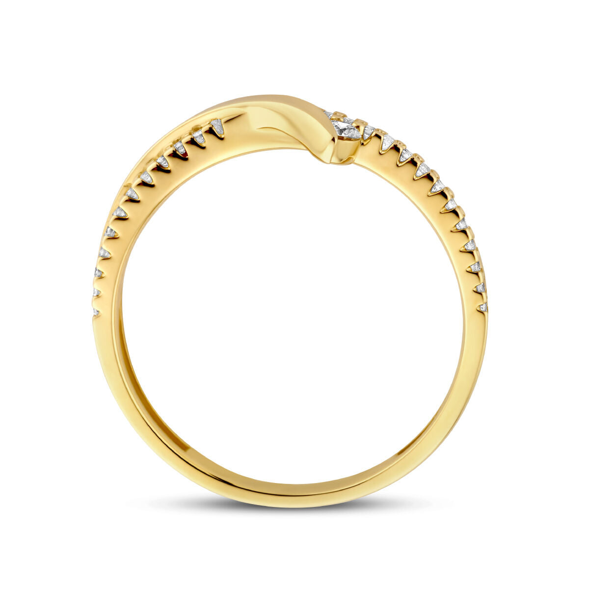 pierścionek diament 0.13ct h si 14K żółte złoto