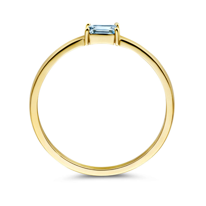 ring met geboortesteen topaas december 14K geelgoud