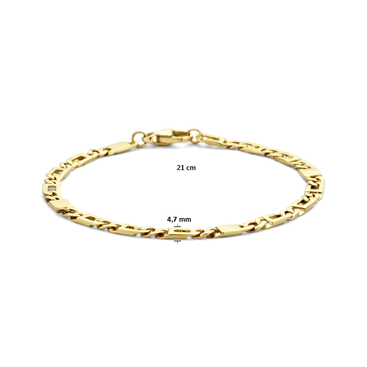 Złota bransoletka męska wulkaniczne oko 4,7 mm 14K