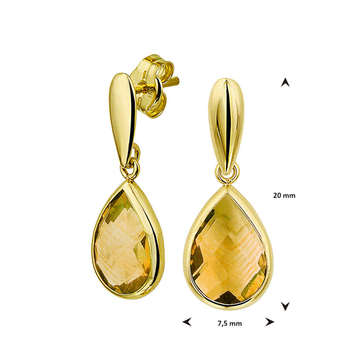 oorhangers citrien 14K geelgoud