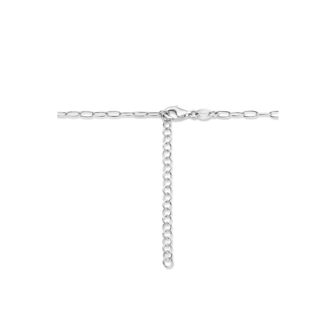 collier klaver 40 + 5 cm zilver gerhodineerd