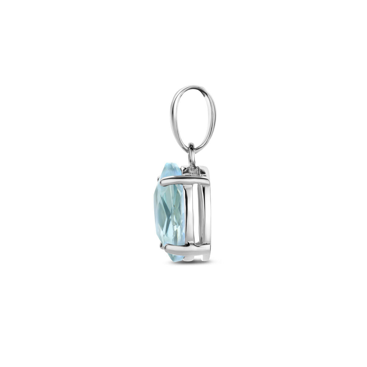 wisiorek niebieski topaz srebro rodowane