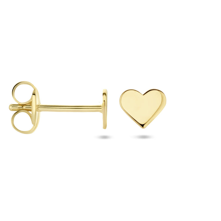 oorknoppen hart 14K geelgoud