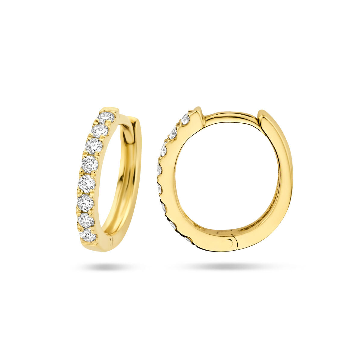 klapoświnki diament 0.15ct (2x0.075ct) g si 14K żółte złoto