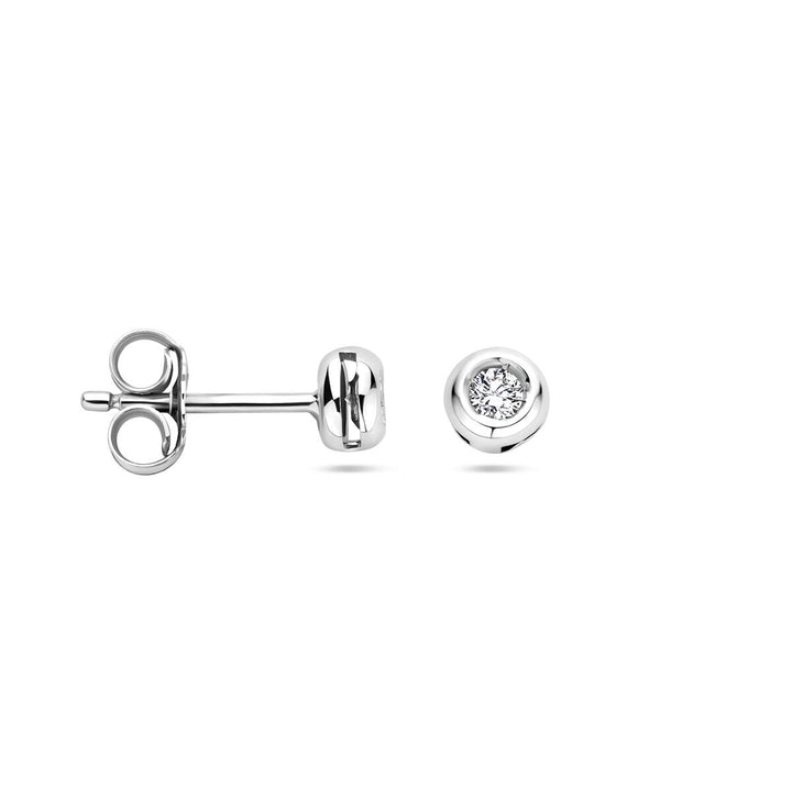 oorknoppen diamant 0.10 ct (2x 0.05ct) h si 14K witgoud