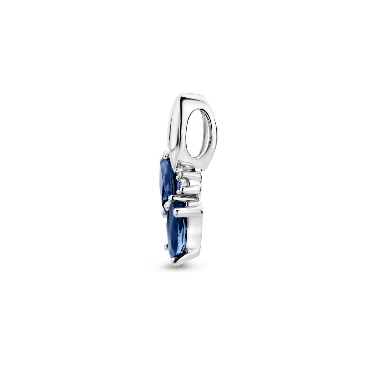 wisiorek z szafirem i diamentem 0.02ct h p1 14K białe złoto