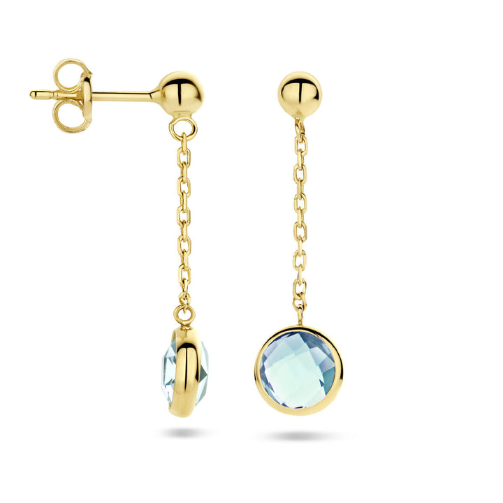 oorhangers topaas 14K geelgoud