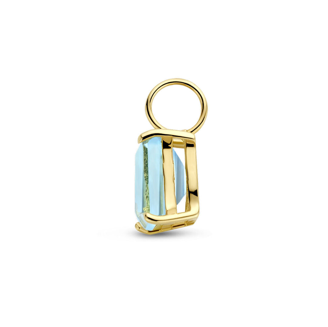 hanger blauw topaas 14K geelgoud