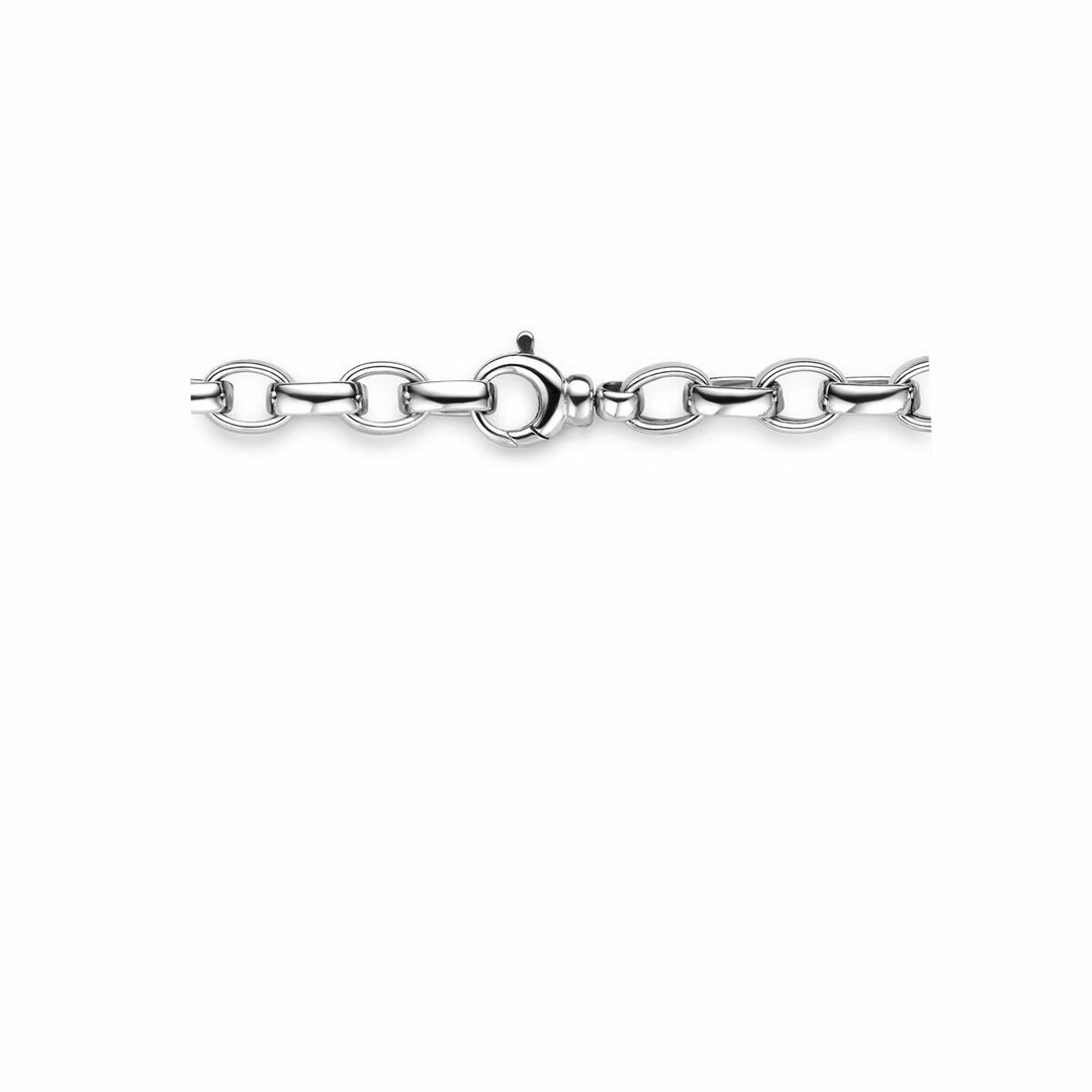 collier jasseron ovaal zirkonia 7,5 mm 45 cm zilver gerhodineerd