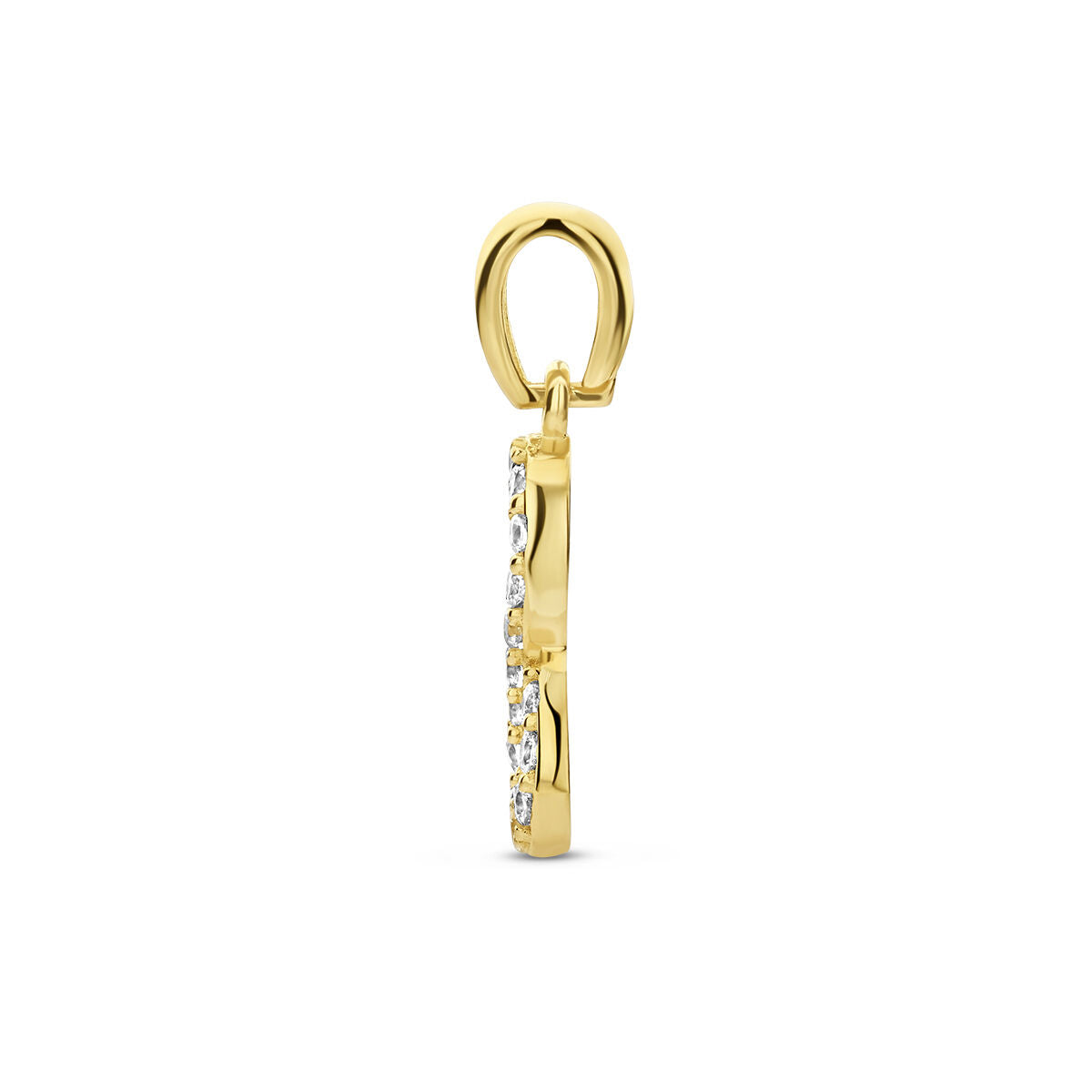 wisiorek infinity cyrkonia 14K żółte złoto