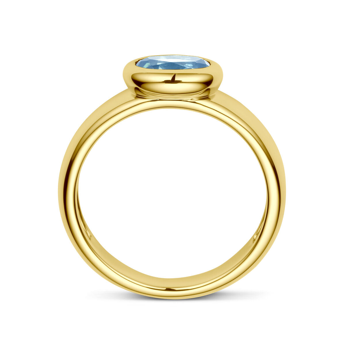 pierścionek london blue topaz 14K żółte złoto
