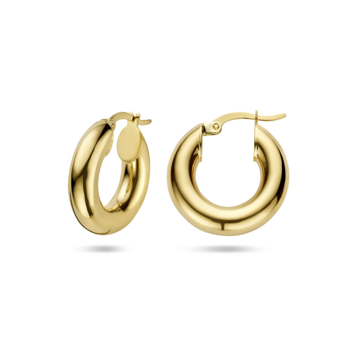 kolczyki koła 5,0 mm okrągła rura 14K żółte złoto