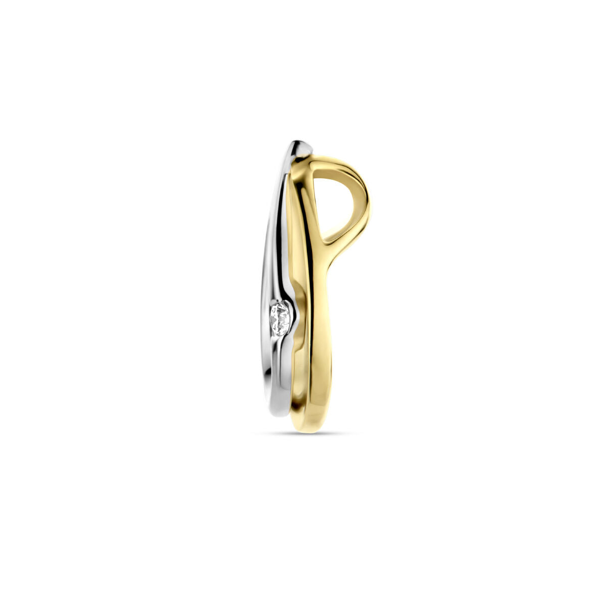 wisiorek diament 0.03ct h si 14K bicolor złoto żółte/białe