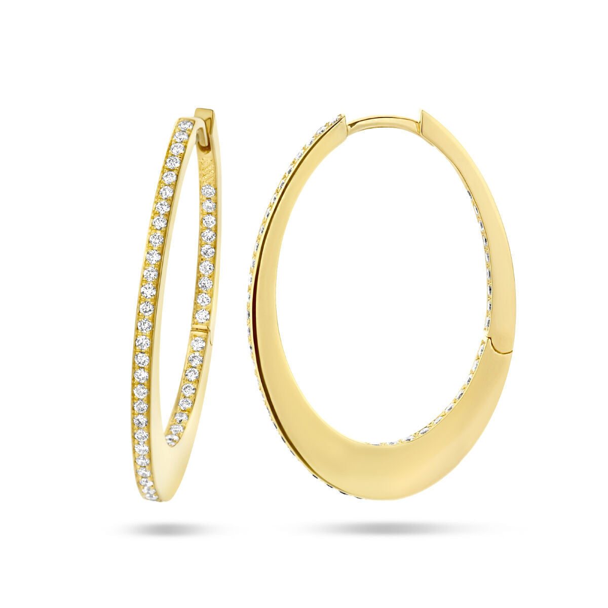 klapożki diament 0.42ct (2x 0.21ct) h si 14K żółte złoto